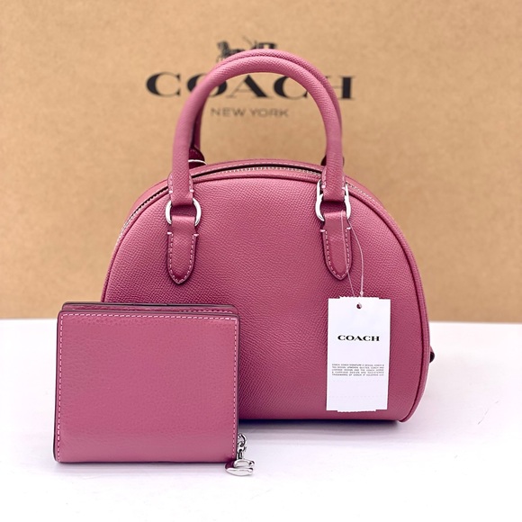 Coach Sydney Satchel Crossbody and Wallet Set Raspberry - Picture 2 of 13